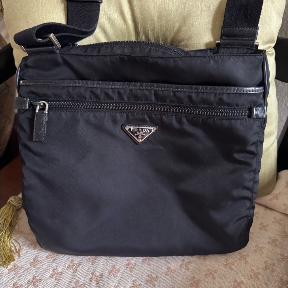 Prada Black Nylon Men's Messenger Bag